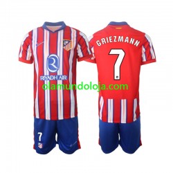 Camisola Atlético Madrid Griezmann 7 Criança Equipamento Primeiro 2024-2025 Manga Curta